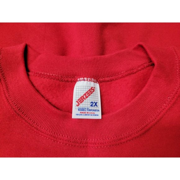 Vtg NWT Jerzees Blank Red Sweatshirt 50/50 USA - Picture 6 of 8